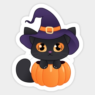 Cat in a Pumpkin Sticker